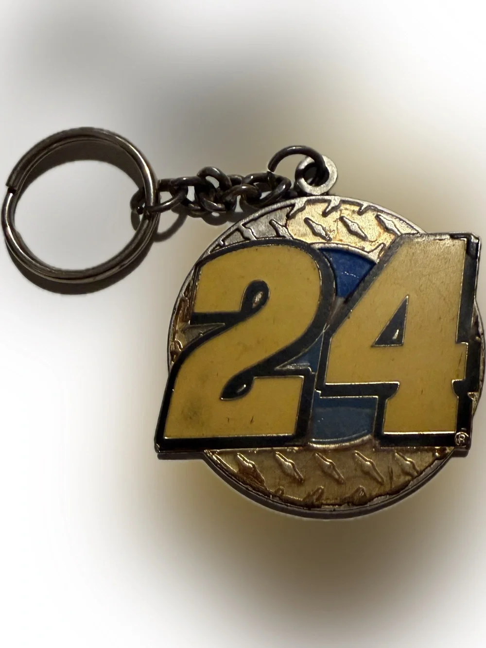 2008 Jeff Gordon Nascar Yellow and Blue '24' Metal Keychain